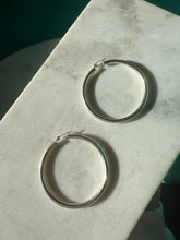 Load image into Gallery viewer, Extra Large Sterling Silver Hoop Earrings 2.25”

