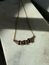 Load image into Gallery viewer, Vintage 1/20 12k Gold Filled Green &amp; Pink Glass Stone Necklace 16”
