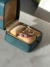 Load image into Gallery viewer, Antique 18k Yellow Gold Ruby &amp; Diamond Ring Size 9.25
