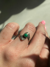 Load image into Gallery viewer, Malachite Sterling Silver Engraved Ring
