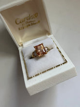 Load image into Gallery viewer, Square Stone Gold Vermeil Ring Size 7.25
