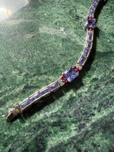 Load image into Gallery viewer, Purple Sterling Silver Tennis Bracelet 7.25”
