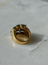Load image into Gallery viewer, Blue Topaz Gold Vermeil Chunky Ring Size 4.75
