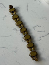 Load image into Gallery viewer, Antique Blue Czech Glass Costume Bracelet 7.25”
