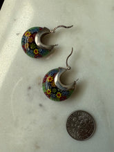 Load image into Gallery viewer, Millefiori Sterling Silver Hoop Earrings

