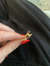 Load image into Gallery viewer, Garnet &amp; Diamond 14k Gold Bypass Ring
