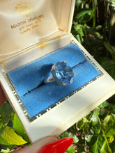 Load image into Gallery viewer, Blue Glass Sterling Silver Ring Size 7

