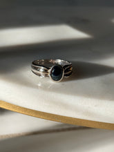 Load image into Gallery viewer, Blue Sapphire Sterling Silver &amp; 14k Gold Ring Size 9
