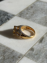 Load image into Gallery viewer, Canary Yellow &amp; Clear CZ Gold Vermeil Ring Size 8
