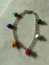 Load image into Gallery viewer, Vintage Sterling Silver Murano Glass Bracelet 7.5”
