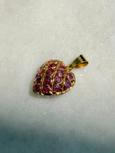 Load image into Gallery viewer, Vintage Natural Ruby 18k Gold Heart Charm
