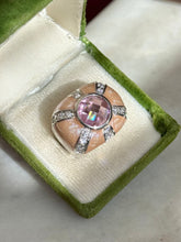 Load image into Gallery viewer, Chunky Pink Enamel Sterling Ring Size
