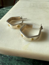 Load image into Gallery viewer, Mexico Sterling Silver &amp; Brass Hoop Earrings
