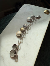 Load image into Gallery viewer, Vintage Sterling Silver Coin Charm Bracelet 8”

