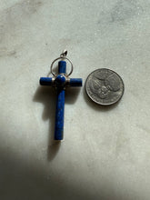 Load image into Gallery viewer, Lapis &amp; Sterling Silver Cross Pendant
