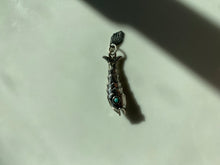 Load image into Gallery viewer, Articulated Fish Sterling Silver Pendant w/ Turquoise Eyes
