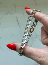 Load image into Gallery viewer, Sterling Silver Two-Tone Cuban Link Bracelet 8”
