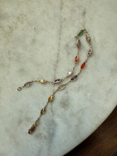 Load image into Gallery viewer, Italian 14k Yellow Gold Multicolor Station Bracelet 7.75”
