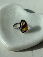 Load image into Gallery viewer, Amber Sterling Silver Ring Size 8.5
