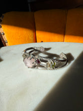 Load image into Gallery viewer, Chunky Rose Quartz Sterling Silver Cuff Bracelet 6.25”
