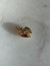 Load image into Gallery viewer, Starburst Diamond Mini Heart Charm 14k Gold

