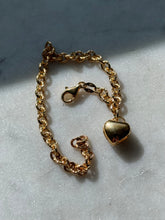 Load image into Gallery viewer, Italian Gold Vermeil CZ Heart Bracelet 7.5”
