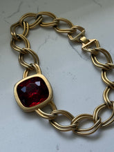 Load image into Gallery viewer, Kenneth J Lane Chunky Vintage Red Goldtone Collar 15”
