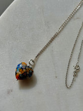 Load image into Gallery viewer, Millefiori Sterling Silver Heart Necklace 18”
