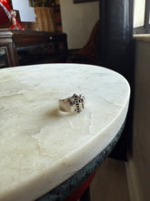 Load image into Gallery viewer, Garnet Cross Sterling Silver Ring

