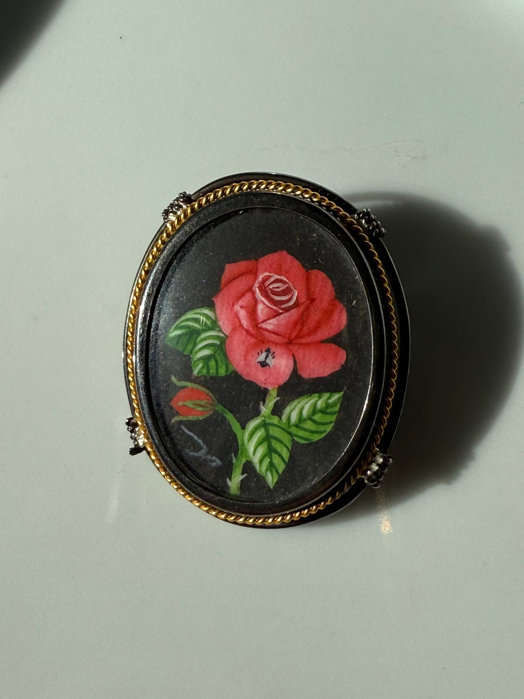 Vintage Rose 800 Silver Brooch