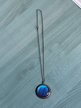 Load image into Gallery viewer, Vintage Blue Morpho Butterfly Sterling Silver Necklace 18”
