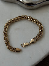 Load image into Gallery viewer, Italian Gold Vermeil Wheat Link Bracelet 7.5”
