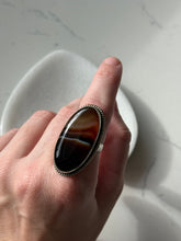 Load image into Gallery viewer, Vintage Agate Sterling Silver Ring Size 7.5
