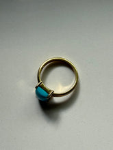 Load image into Gallery viewer, Faux Turquoise Gold Vermeil Ring Size 7

