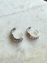 Load image into Gallery viewer, Pink Sterling Silver Clicker Hoops
