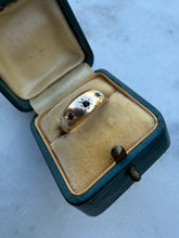 Load image into Gallery viewer, Antique 9k Gold Gypsy Trilogy Ring Size 6
