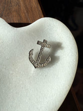 Load image into Gallery viewer, Vintage Sterling Silver CZ Anchor Pendant

