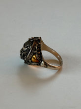 Load image into Gallery viewer, Vintage Two-Toned Scarab Beetle Sterling Ring Size 10.75
