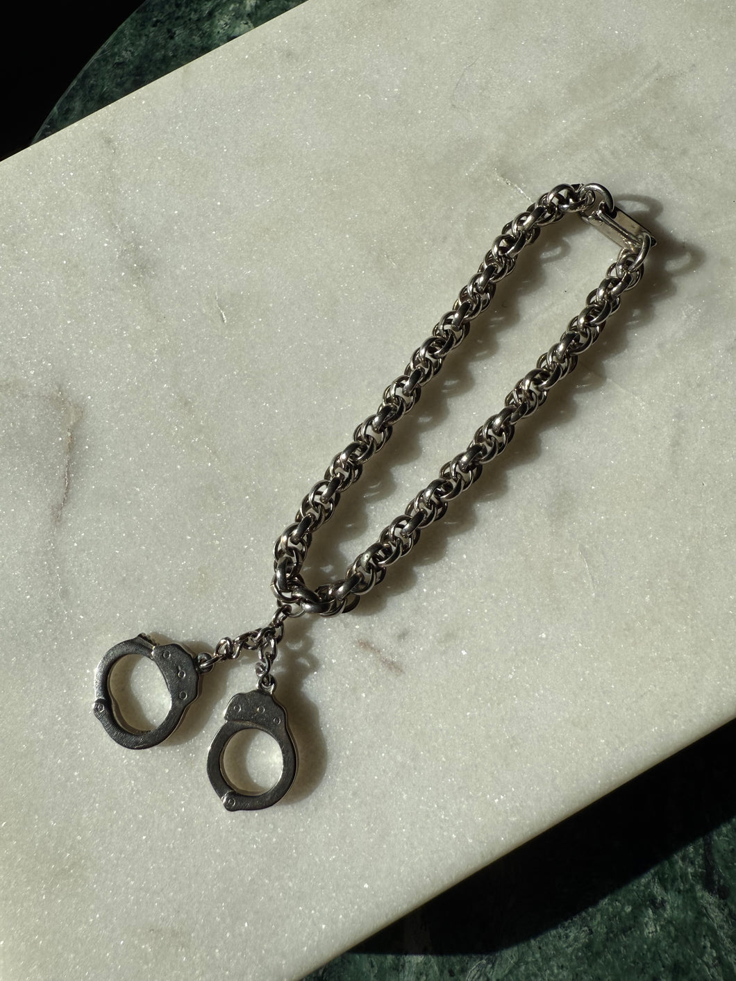 Vintage Silver Plated Handcuff Bracelet 7.5”