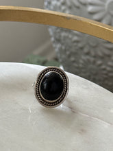 Load image into Gallery viewer, Black Onyx Sterling Silver Ring Size 7.25
