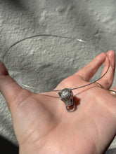 Load image into Gallery viewer, Iced Panther Torque Sterling Silver Necklace 17”
