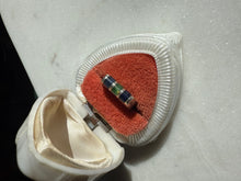 Load image into Gallery viewer, Lapis &amp; Green Stone Inlay Sterling Silver Ring Size 7.25
