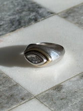 Load image into Gallery viewer, Two-Tone East West Set Sterling Silver Ring Size 7
