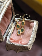 Load image into Gallery viewer, Natural Emerald 14k Yellow Gold Earrings
