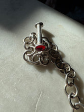 Load image into Gallery viewer, Cabochon Toggle Clasp Sterling Silver Cable Link Bracelet 8”

