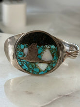 Load image into Gallery viewer, Vintage Sterling Inlay Cuff Bracelet
