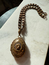 Load image into Gallery viewer, Antique Victorian Locket Book Chain Brass Necklace 18.5”
