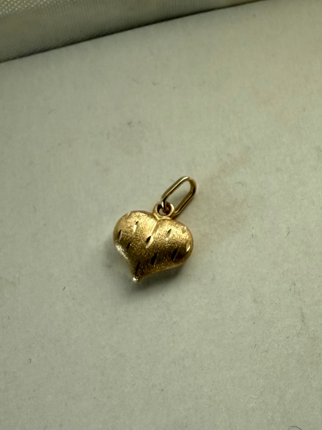 Vintage 10k Gold Mini Puffy Heart Charm
