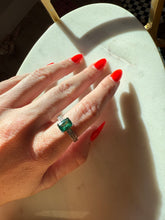 Load image into Gallery viewer, Green Sterling Silver Ring Size 9.25
