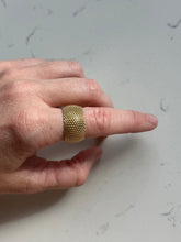 Load image into Gallery viewer, Mesh Gold Vermeil Ring Size 8
